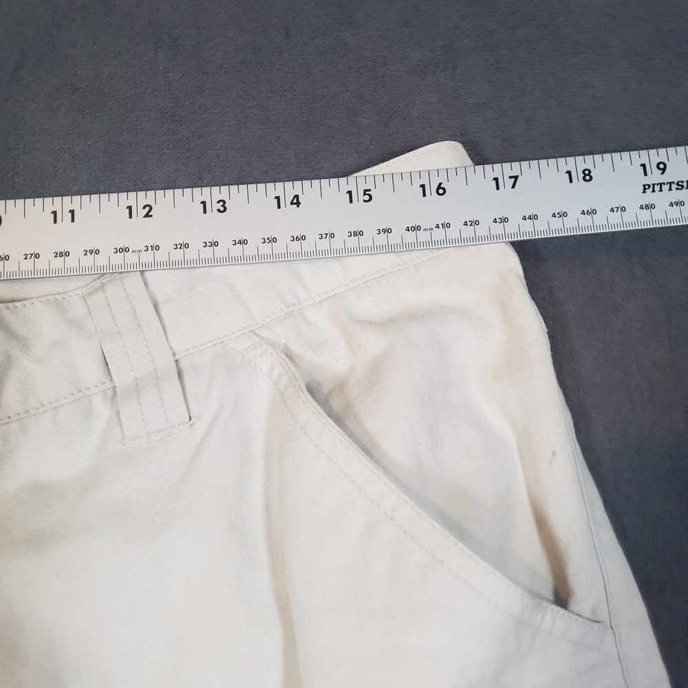 Route 66 Cargo Pants Womens 14 Cream Ramie Cotton Straight Leg Utility - Picture 8 of 9